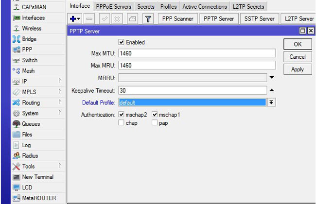 آموزش ساخت PPTP VPN در میکروتیک